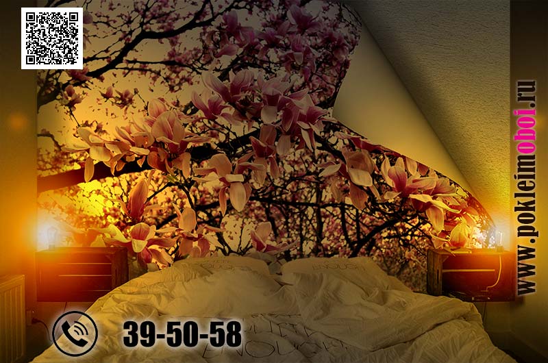 Клеим фотообои на стену в спальне, в квартире, в коттедже